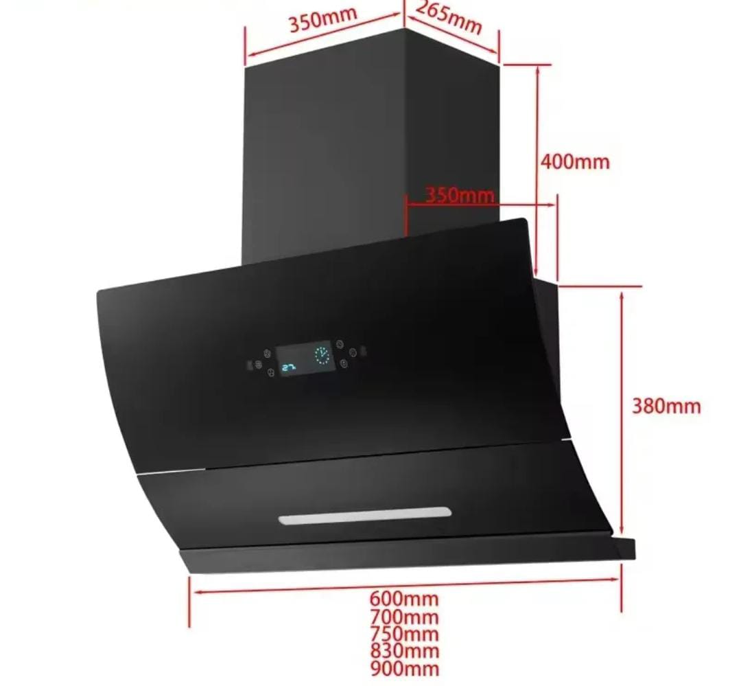 Kitchen Smoke Extractor Hood Touch Screen Wall-Mounted Side Suction Range