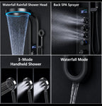 LED Lighting Faucet Set Wall Mounted SPA System Shower Set