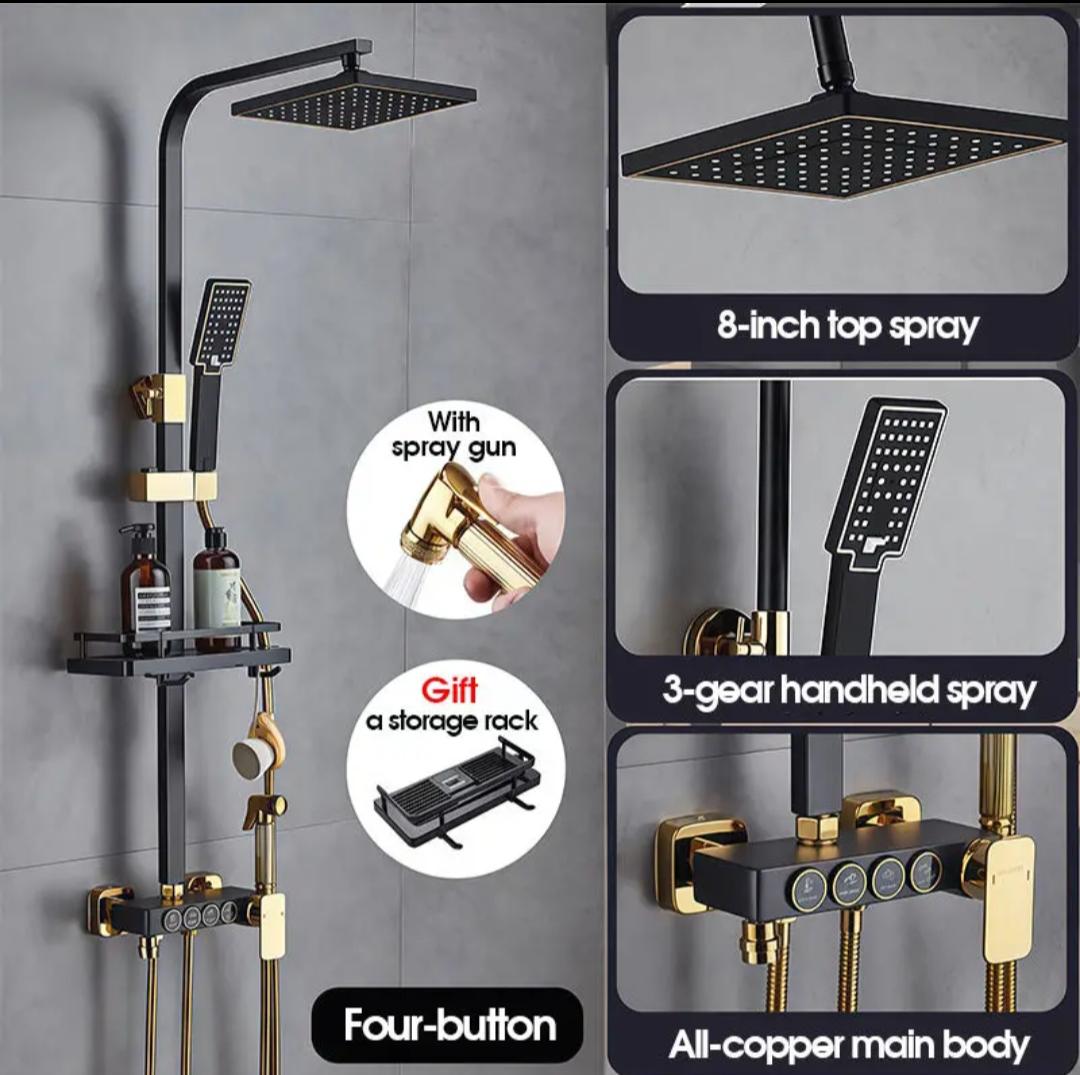 Multi-function Button Electric Massage Rain Shower Mixer