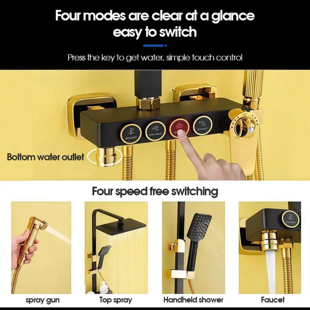 Multi-function Button Electric Massage Rain Shower Mixer