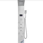 6-Mode LED Screen Shower Panel System With Hydroelectricity Tower Rainfall & Waterfall 8 Massage Jets Bath & Shower Faucets