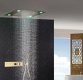 Concealed Rain Shower Set, Button Controlled Thermostatic Rainfall Handheld Anti-scald Kit