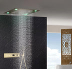 Concealed Rain Shower Set, Button Controlled Thermostatic Rainfall Handheld Anti-scald Kit