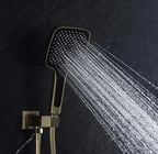Concealed Rain Shower Set, Button Controlled Thermostatic Rainfall Handheld Anti-scald Kit
