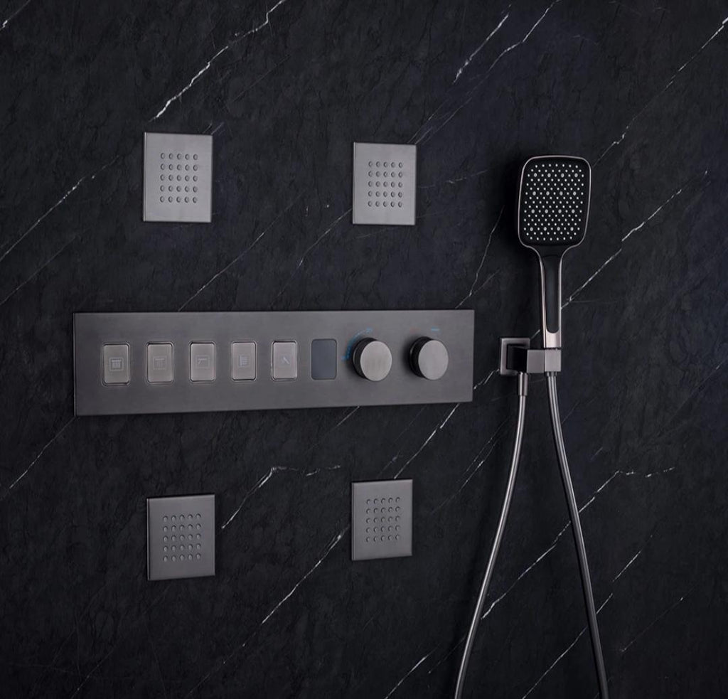 High-end Gunmetal Gray Concealed Shower Set