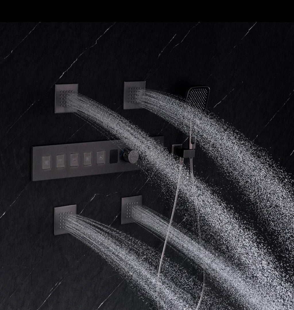 High-end Gunmetal Gray Concealed Shower Set