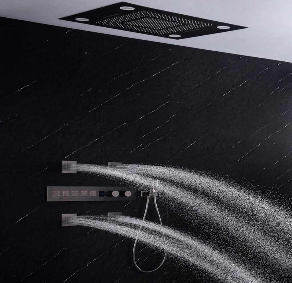 High-end Gunmetal Gray Concealed Shower Set