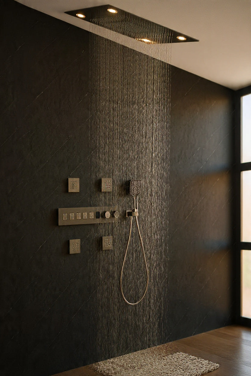 High-end Gunmetal Gray Concealed Shower Set