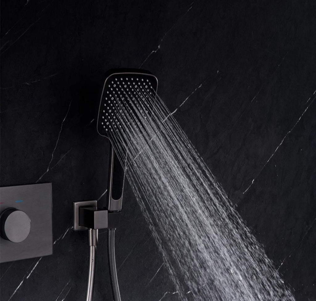 High-end Gunmetal Gray Concealed Shower Set