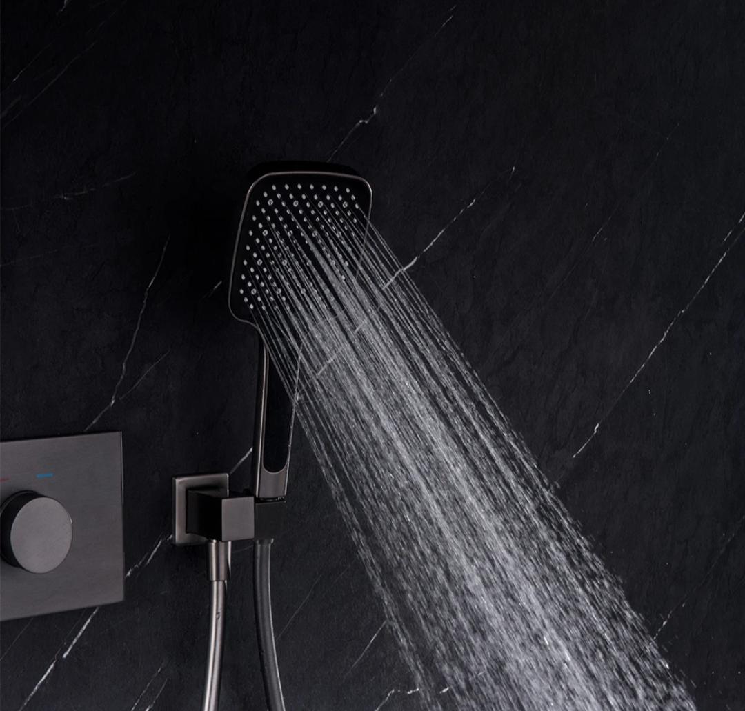 High-end Gunmetal Gray Concealed Shower Set