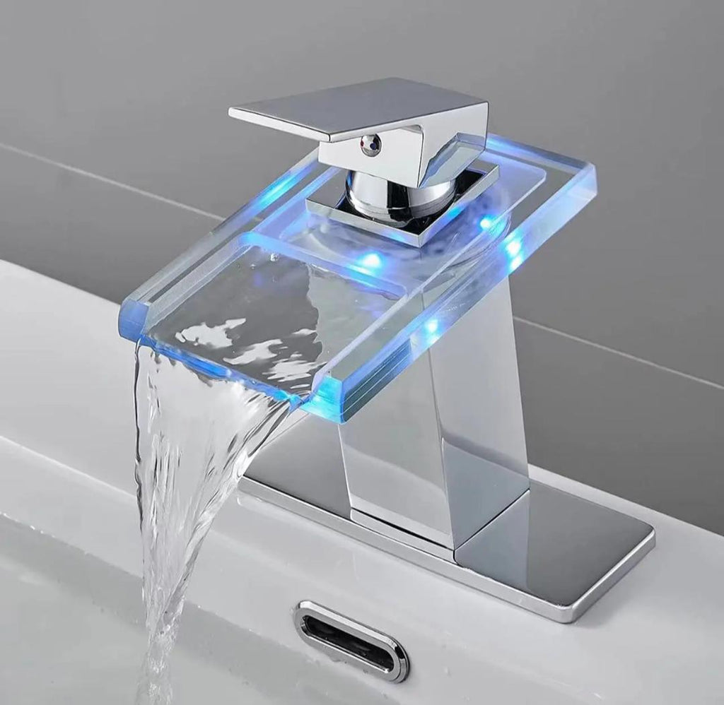 LED Sink Basin Faucet For Hot And Cold Water