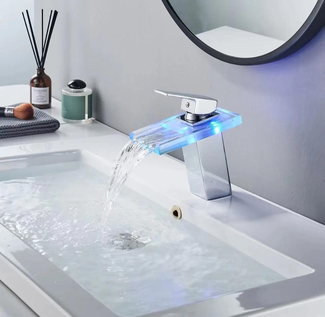 LED Sink Basin Faucet For Hot And Cold Water