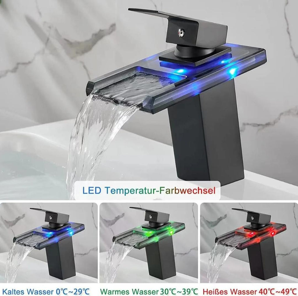 LED Sink Basin Faucet For Hot And Cold Water