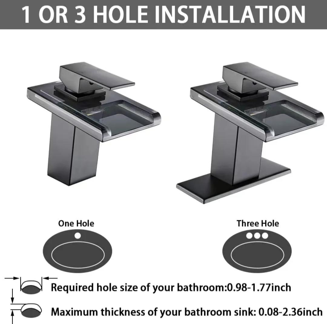 LED Sink Basin Faucet For Hot And Cold Water