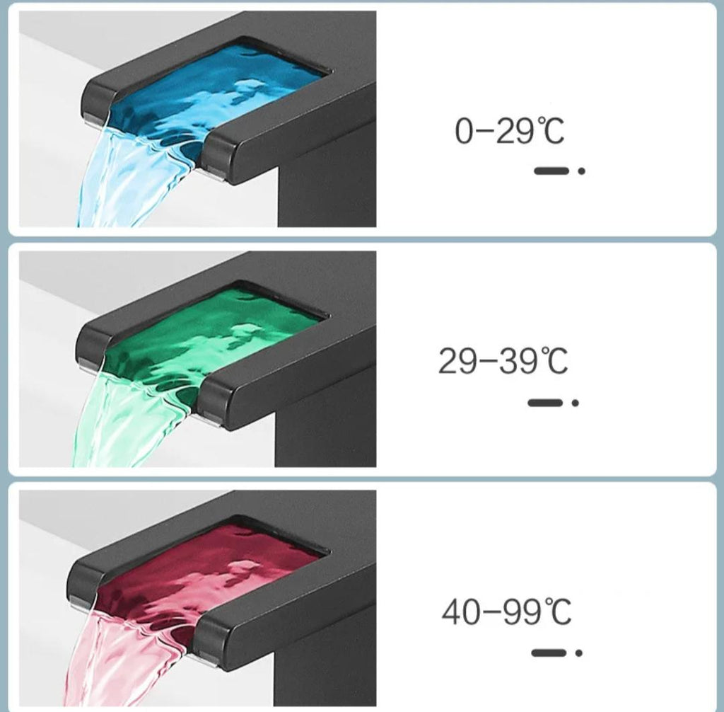 LED Light Basin Waterfall faucet