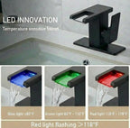 LED Light Basin Waterfall faucet