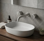 Double Handles Three Holes Concealed Basin Mixer Faucet