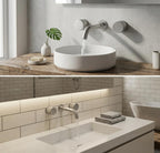 Double Handles Three Holes Concealed Basin Mixer Faucet