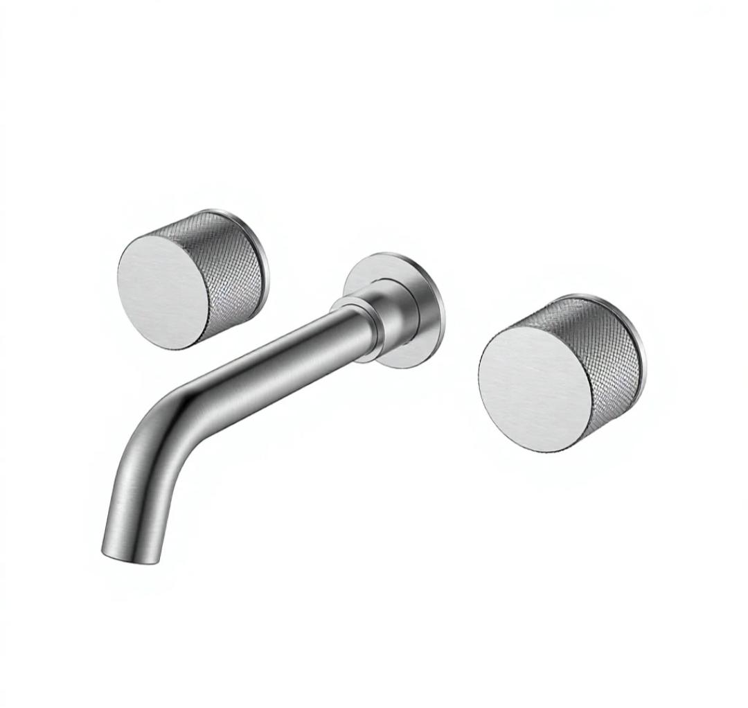 Double Handles Three Holes Concealed Basin Mixer Faucet
