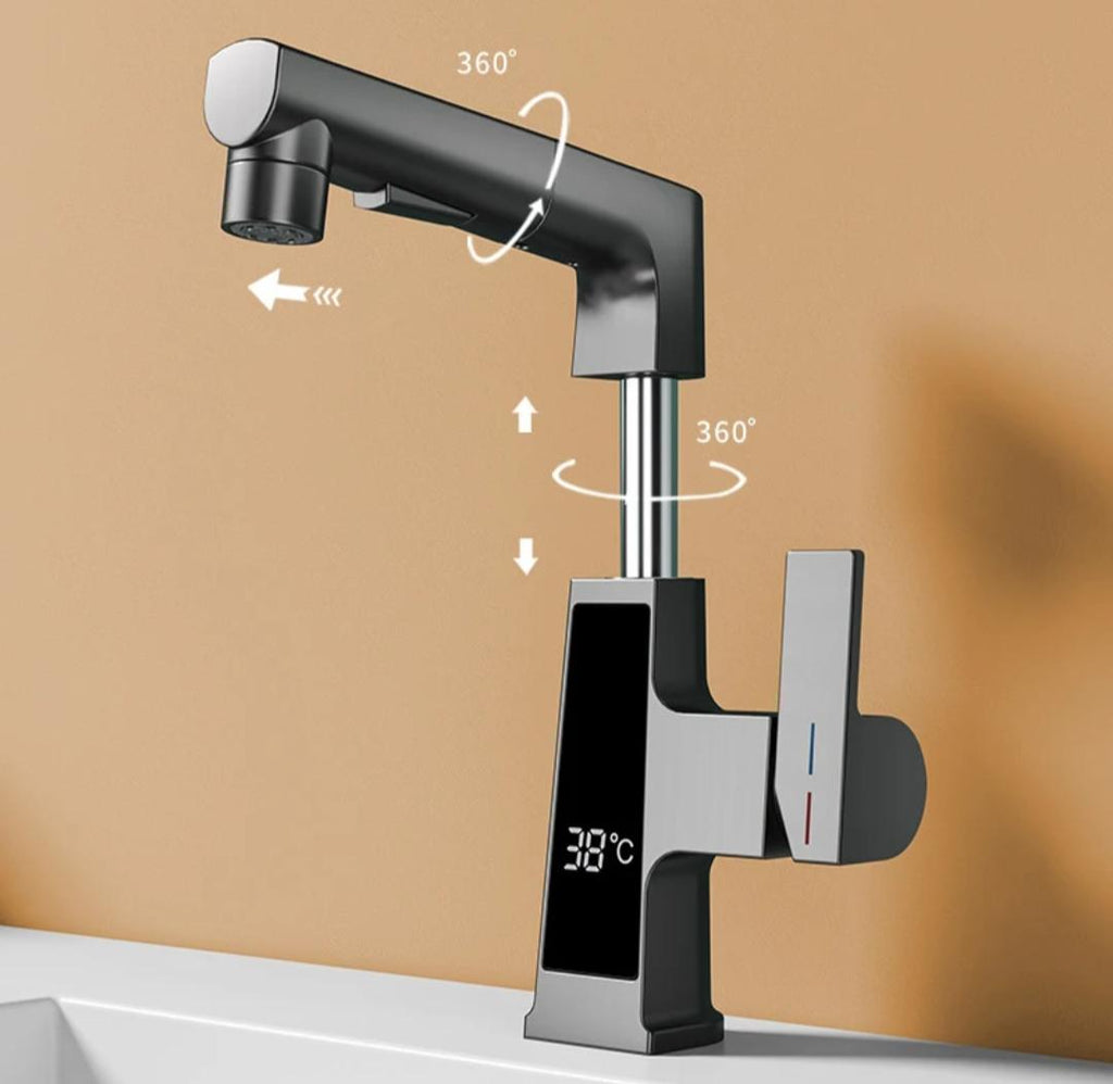 Pull Out Single Hole Faucet Basin Sink Tap