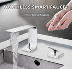 Basin Faucet With LED Digital Display Infrared Automatic Sensor Tap For Liquid Soap Dispenser