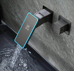 Luxury Mixer Faucet Digital Single Handle Vanity Waterfall Wall Mounted