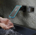 Luxury Mixer Faucet Digital Single Handle Vanity Waterfall Wall Mounted