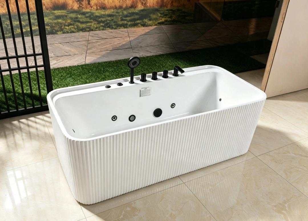 Customizable Freestanding Acrylic Rectangular Bathub