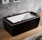 1-person Acrylic Indoor Waterfall Bathtub Wood Surface