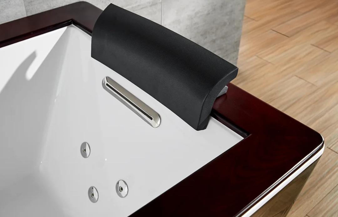 1-person Acrylic Indoor Waterfall Bathtub Wood Surface
