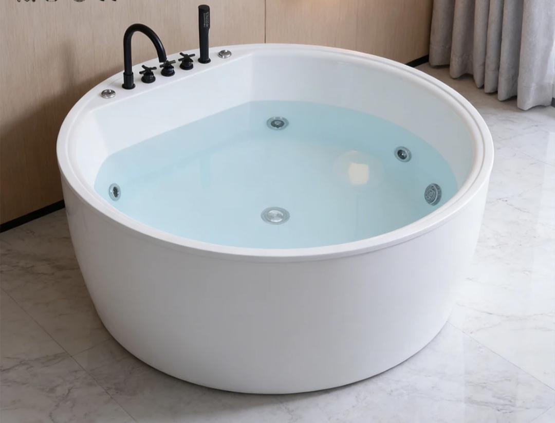 Indoor Acrylic Round Freestanding Massage Bathtub