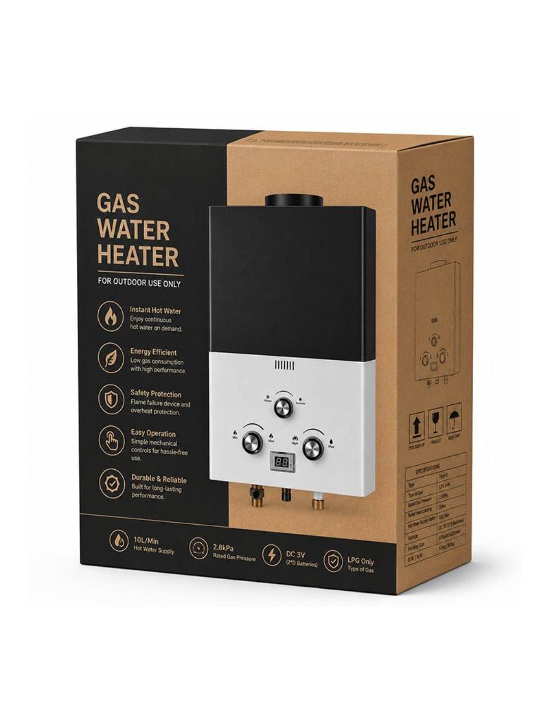 16L LPG Gas Water Heater Instant Geyser