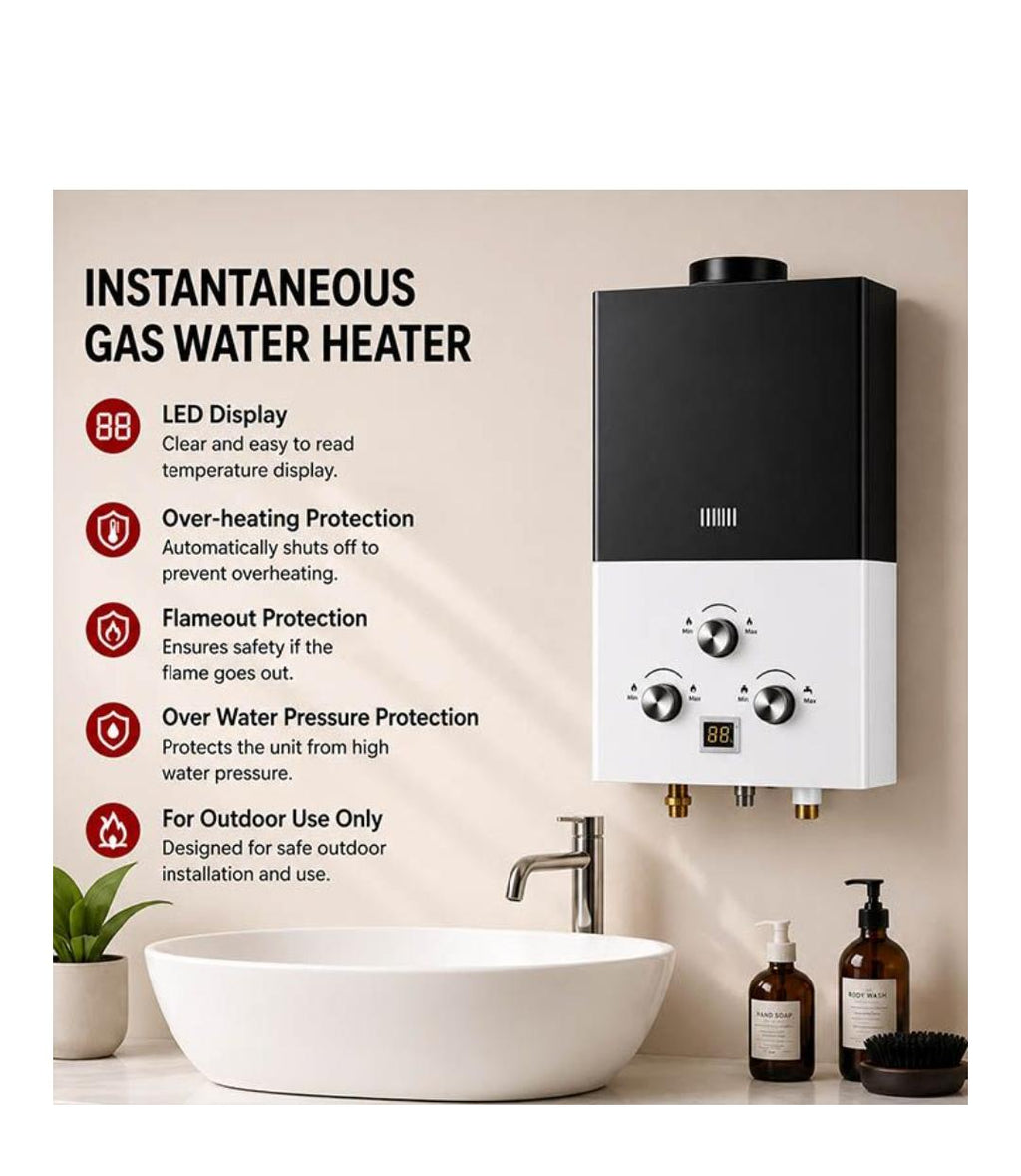 16L LPG Gas Water Heater Instant Geyser