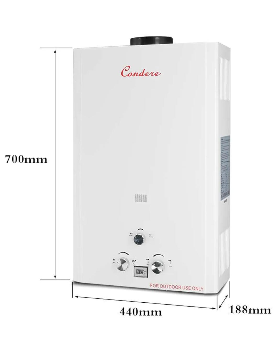 20L LPG Tankless Outdoor Gas Geyser With LED Display