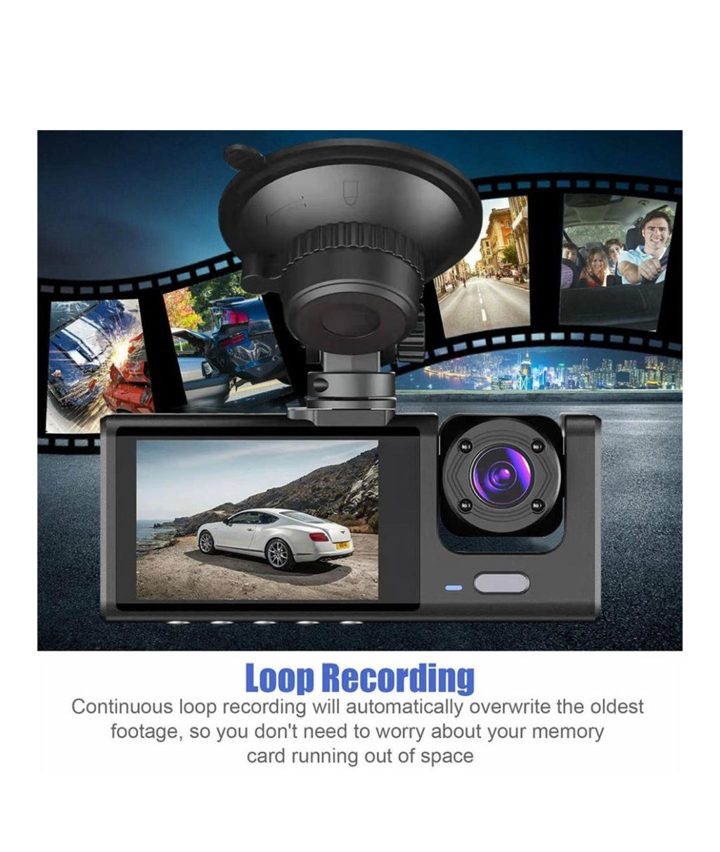 3-Channel Dash Cam With 2'' IPS Screen