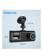 3-Channel Dash Cam With 2'' IPS Screen