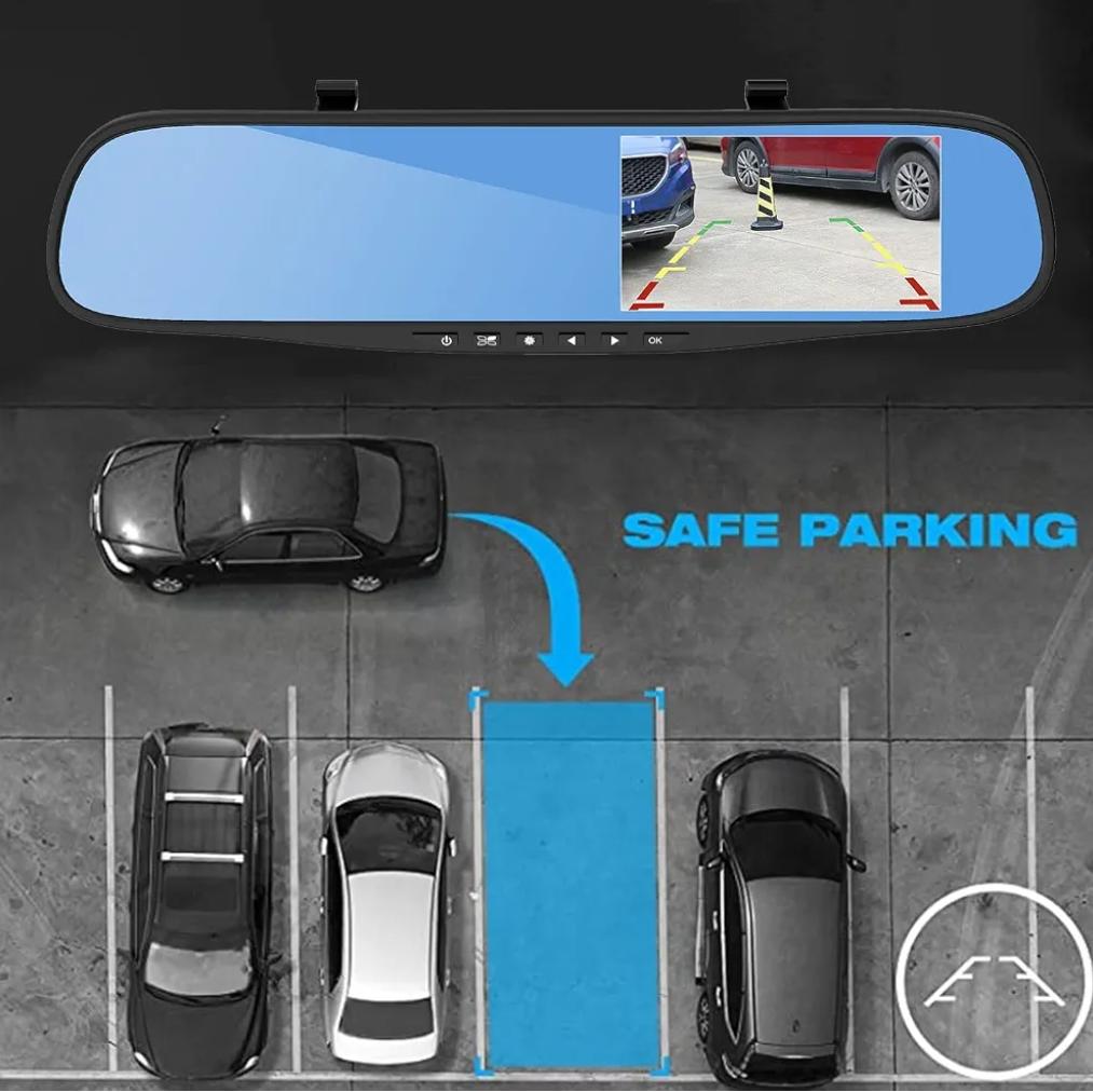 12'' Rear View Mirror Dash Cam 1080P Front & Rear With Night Vision