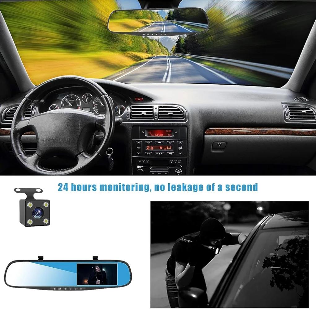 12'' Rear View Mirror Dash Cam 1080P Front & Rear With Night Vision