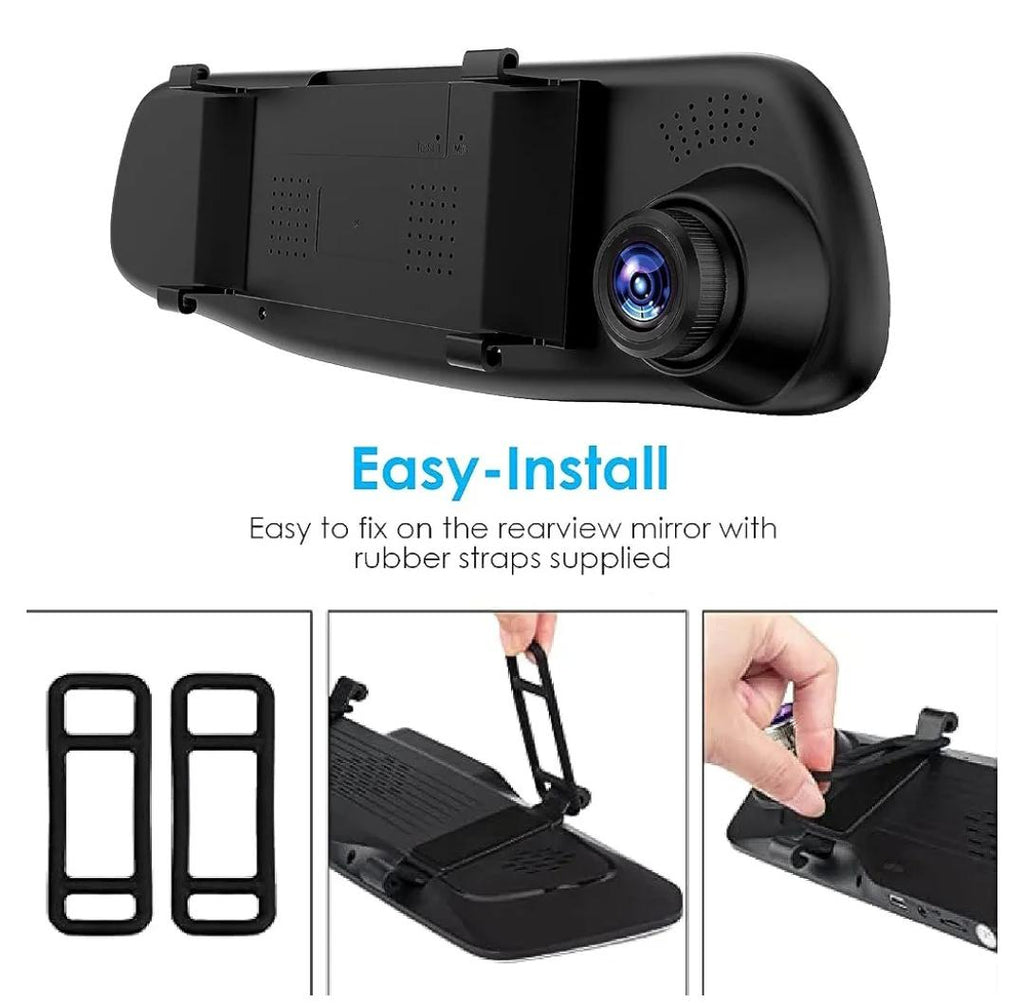 12'' Rear View Mirror Dash Cam 1080P Front & Rear With Night Vision