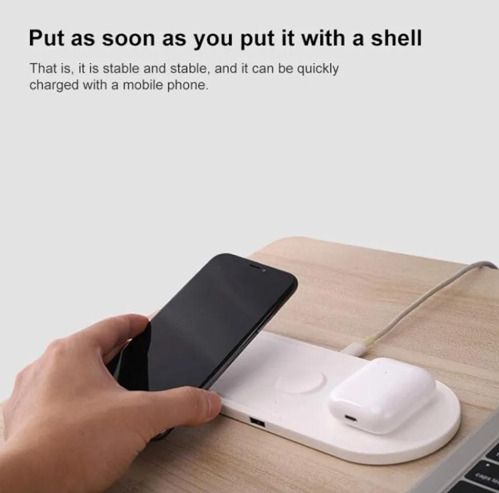 3-in-1 Wireless Charger for iPhone, Apple Watch & AirPods