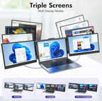 14'' Triple Screen Laptop Monitor Extender — Portable & Foldable