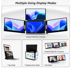 14'' Triple Screen Extender,FHD IPS Multi Screen Externder With USB-C /USB-A