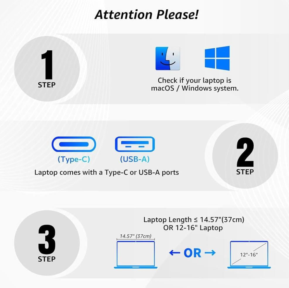 14'' Triple Screen Extender,FHD IPS Multi Screen Externder With USB-C /USB-A