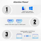 14'' Triple Screen Extender,FHD IPS Multi Screen Externder With USB-C /USB-A
