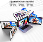 14'' Triple Screen Extender,FHD IPS Multi Screen Externder With USB-C /USB-A