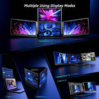 14'' Triple Screen Extender,FHD IPS Multi Screen Externder With USB-C /USB-A