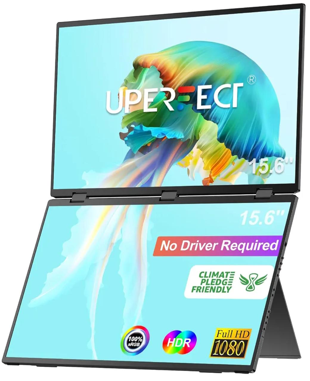 15.6'' FHD 1080P Dual Portable Monitor Second Screen for Laptop
