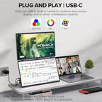 15.6'' FHD 1080P Dual Portable Monitor Second Screen for Laptop