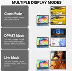 15.6'' FHD 1080P Dual Portable Monitor Second Screen for Laptop