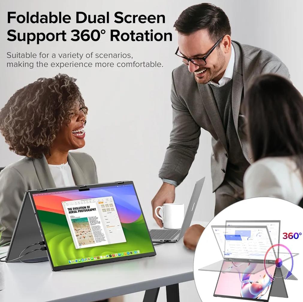 15.6'' FHD 1080P Dual Portable Monitor Second Screen for Laptop